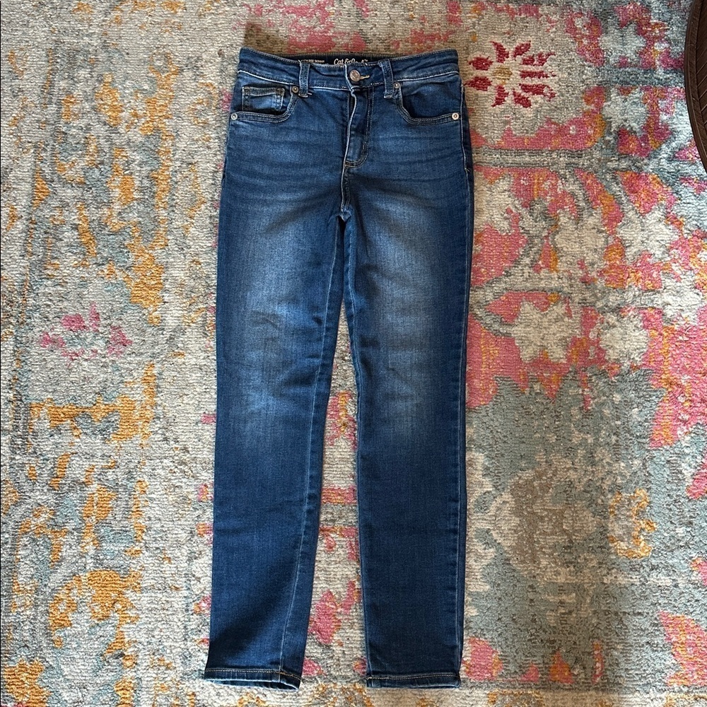 Cat & Jack High Rise Skinny Jeans - Dark Blue